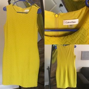 Calvin Klein yellow dress, size 8